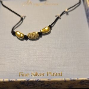 Gold and Black Beaded Necklace